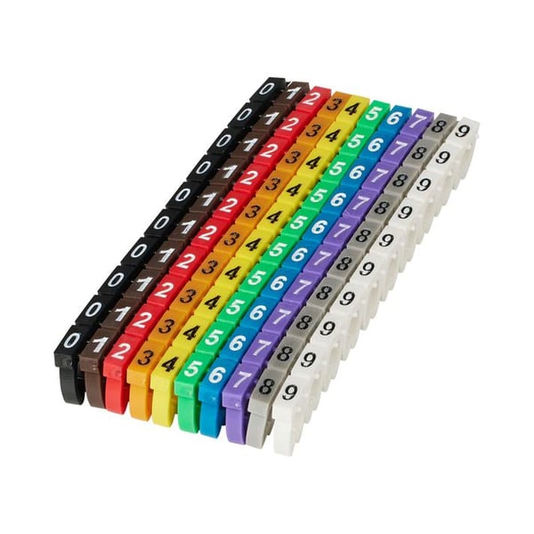 Microconnect MC-CABLEMARKER kabelmarkering Sort, Blå, Brun, Grøn, Grå, Orange, Rød, Violet, Hvid, Gul 100 stk