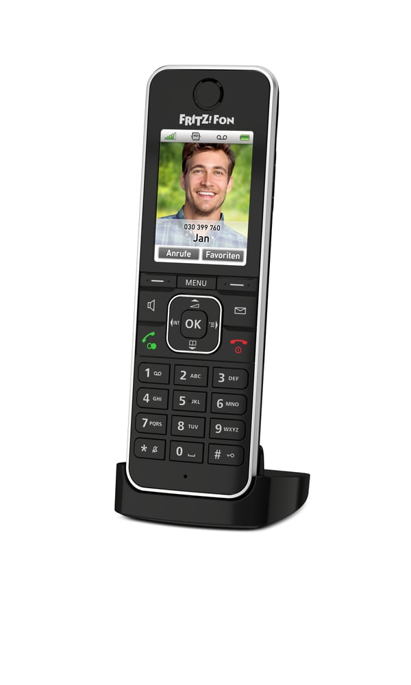 Fon FRITZ! C6 DECT-telefon Namn och uppringnings-ID Svart
