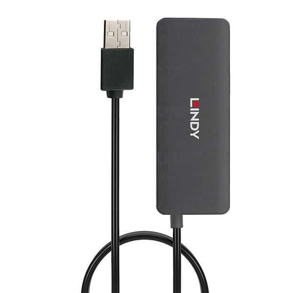 Lindy 42986 gränssnittshubbar USB 2.0 480 Mbit/s Svart
