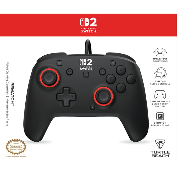 Turtle Beach TBC-8005-05 peliohjain Musta USB Pad-ohjain Nintendo Switch, Nintendo Switch 2, Nintendo Switch OLED