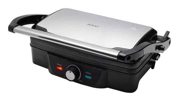 Sogo SAN-SS-7127 sandwichtoaster 1000 W Sort, Rustfrit stål