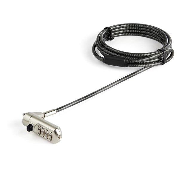 StarTech.com LTLOCKNANO Laptoplås (2 m kabel, Nano-lås, individuellt valbar kombination, stöldskydd)