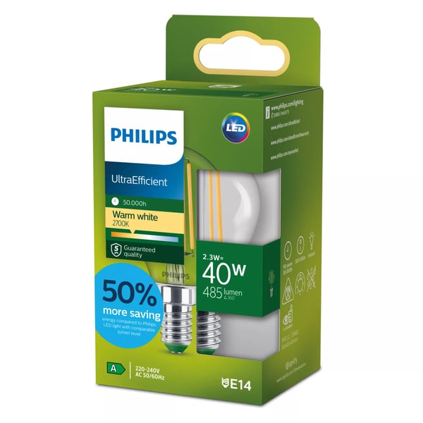Philips Filamentti kynttilälamppu kirkas 40 W P45 E14