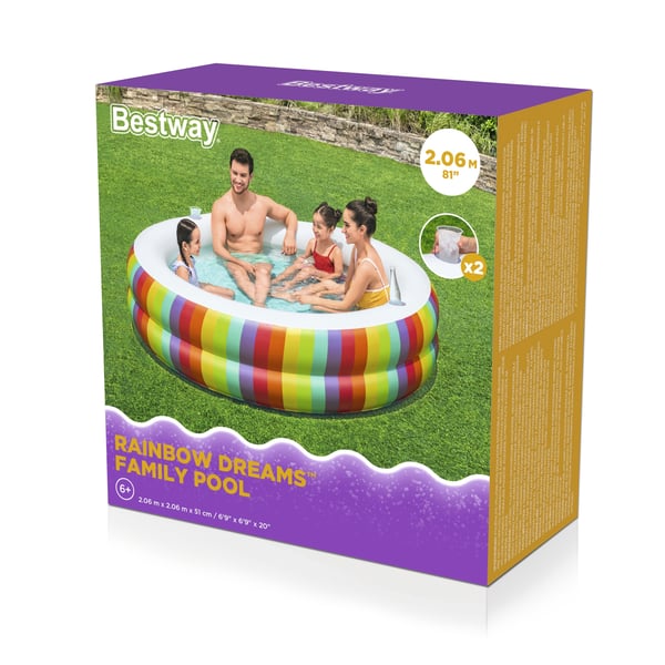 Bestway 54443 swimmingpool til over jorden Oppustelig pool Rund Flerfarvet
