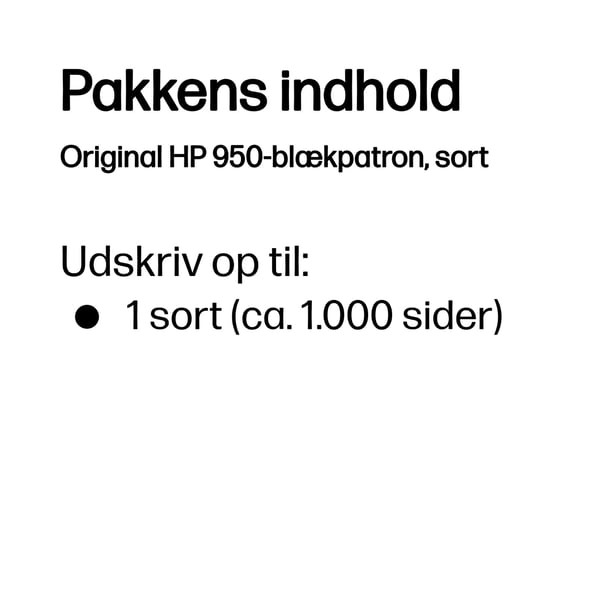 HP Original 950-blækpatron, sort