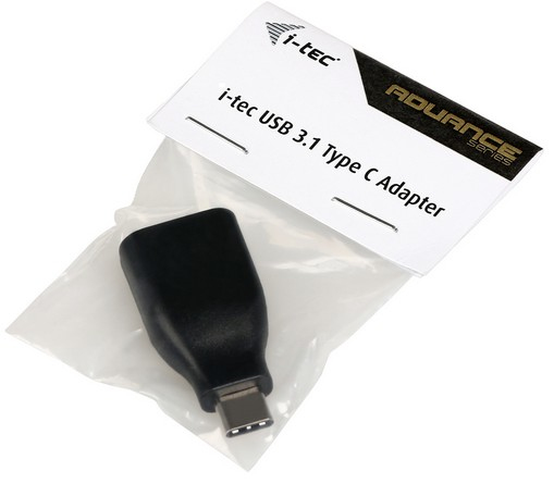 i-tec U31TYPEC kabelomvandlare (hane/hona) USB 3.1 Type-C USB 3.0 Type-A Svart