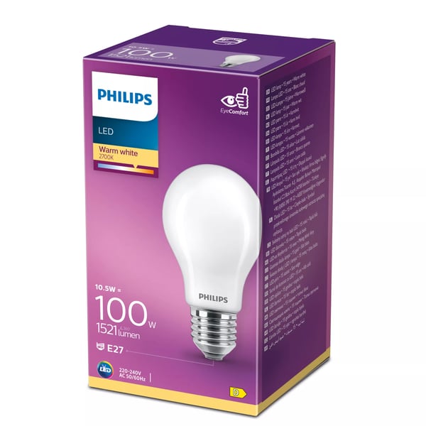 Philips 8718699704162 LED-lampe Varm hvid 2700 K 10,5 W E27 D