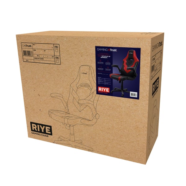 Trust GXT 703R RIYE Universal gamingstol Sort, Rød