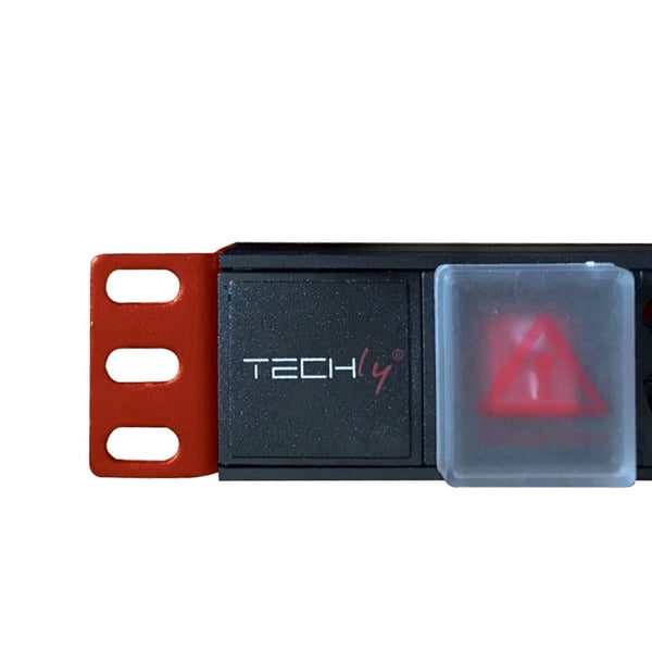 Techly 1HE I-CASE STRIP-81V stikdåse 2 m 8 AC stikkontakt(er) Indendørs Sort, Rød