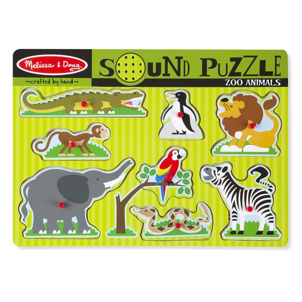 Melissa & Doug Zoo Animals Sound Puzzle Form puslespil 8 stk Dyr