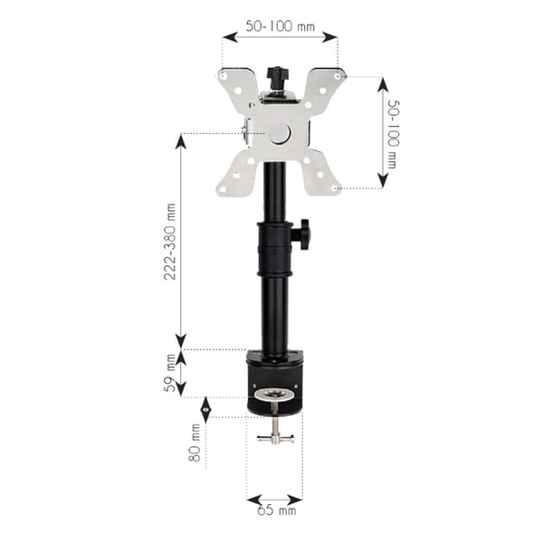 Techly ICA-LCD 500BK monitorin kiinnike ja jalusta 76,2 cm (30") Vastaanotto Musta