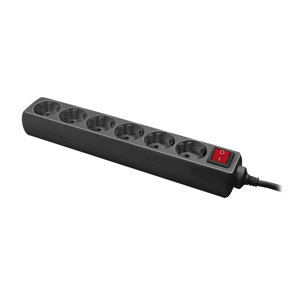 LogiLink LPS202B stikdåse 1,4 m 6 AC stikkontakt(er) Sort