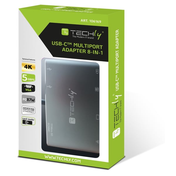 Techly IADAP USB31-DOCK3 liitäntäkortti/-sovitin HDMI, RJ-45, USB 3.2 Gen 1 (3.1 Gen 1), VGA