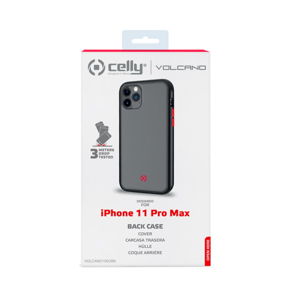 Celly VOLCANO mobiltelefon etui 16,5 cm (6.5") Cover Sort, Gennemsigtig