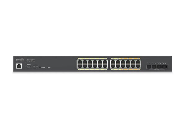 EnGenius ECS2528FP nätverksswitchar hanterad L2+ Gigabit Ethernet (10/100/1000) Strömförsörjning via Ethernet (PoE) stöd Svart