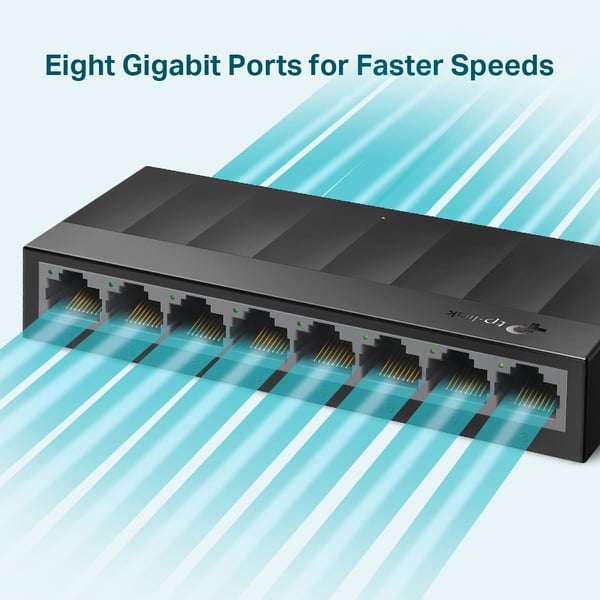 TP-Link LS1008G nätverksswitchar Ohanterad Gigabit Ethernet (10/100/1000) Svart
