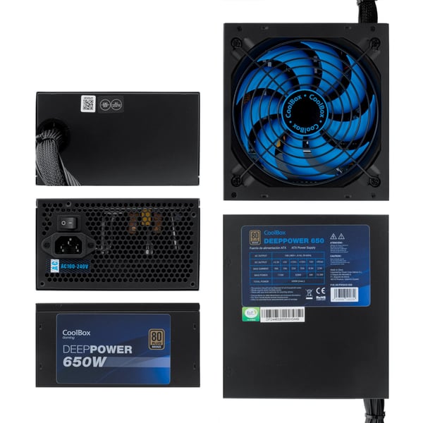 CoolBox DeepPower BR-650 enhed til strømforsyning 650 W 20+4 pin ATX ATX Sort