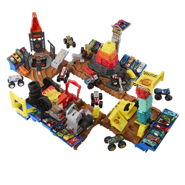 Hot Wheels Monster Trucks ARENA SMASHERS Tiger Shark Spin-Out Challenge