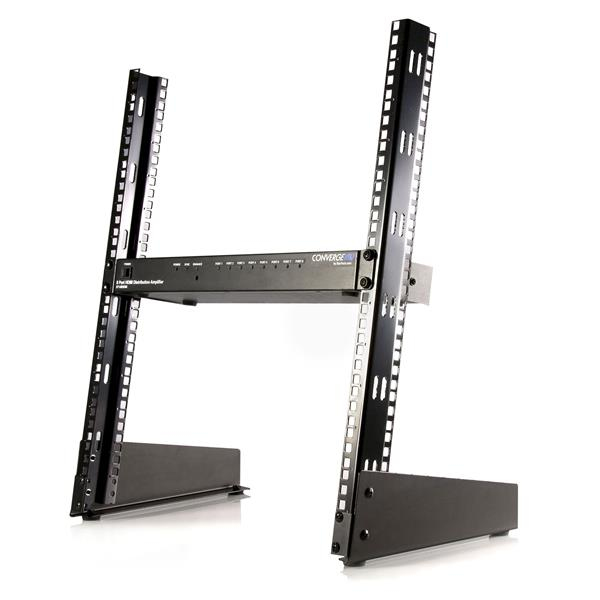 StarTech.com 12 HE 19\" Desktop 2-stolpet åben ramme rack - Skab åben ramme - Sort - 12U -