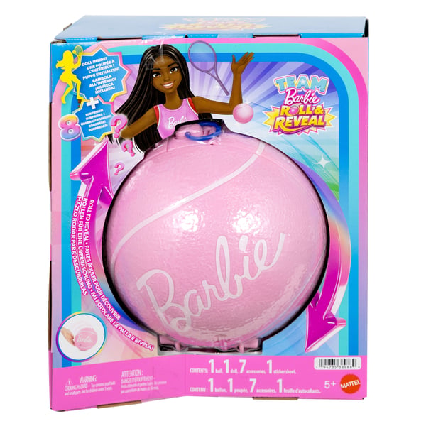 Barbie TEAM Roll & Reveal Tennis Player Doll and Accessories