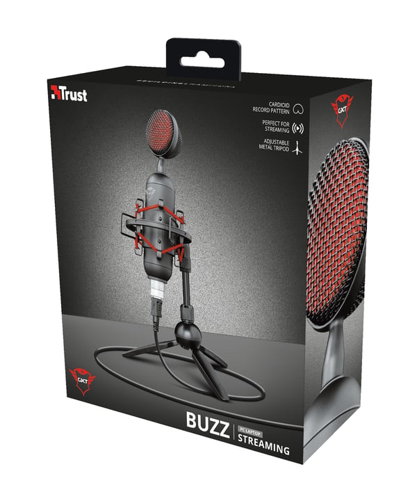 Trust GXT 244 Buzz Musta, Punainen PC-mikrofoni