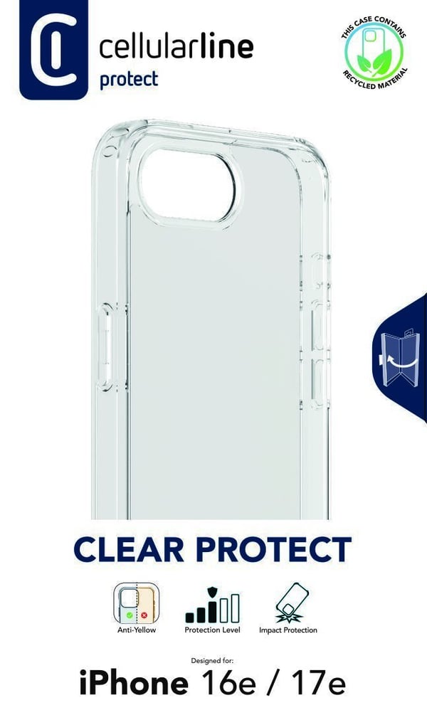 Cellularline 8018080492570 mobiltelefon etui 15,4 cm (6.06") Cover Transparent