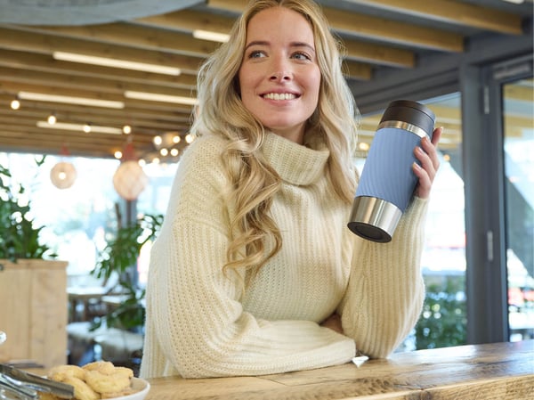Tefal Travel Mug Classic Twist N2024510 rejsekrus 360 ml Sort, Blå, Rustfrit stål Rustfrit stål