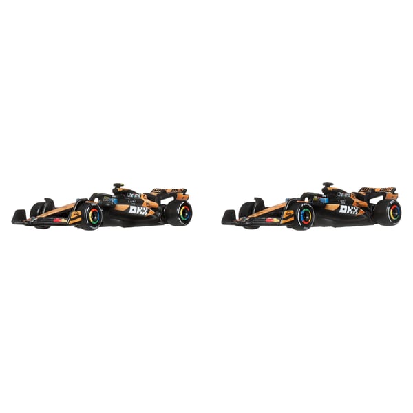 Hot Wheels Premium Formula 1 2-pak med biler i skala 1:64, McLaren Formula 1 Team med Piastri & Norris