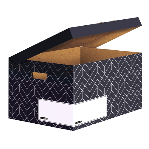 Fellowes 4483601 Förvaringslåda för mappar Kartong Svart, Vit