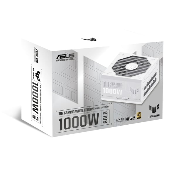 ASUS TUF Gaming 1000W Gold White Edition strömförsörjningsenheter 20+4 pin ATX ATX Vit