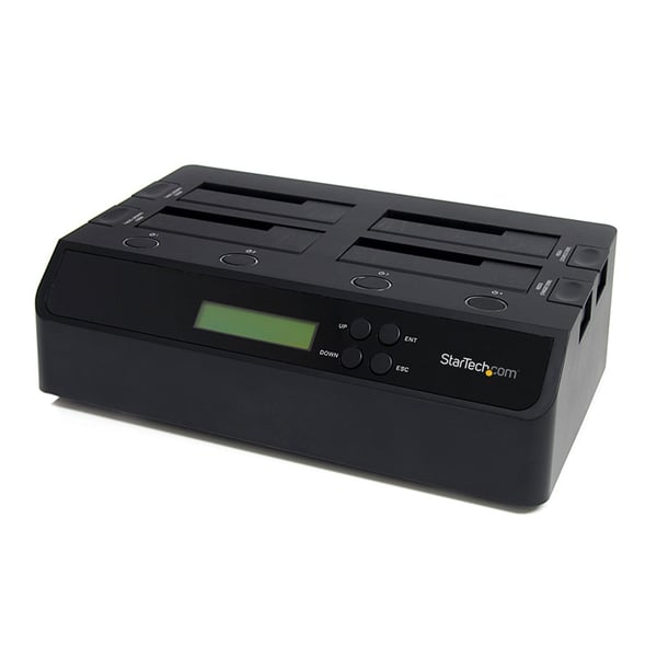 StarTech.com 4-facks hårddiskkopieringsstation USB 3.0 / eSATA till SATA - HDD 1:3-duplicerare - Fristå