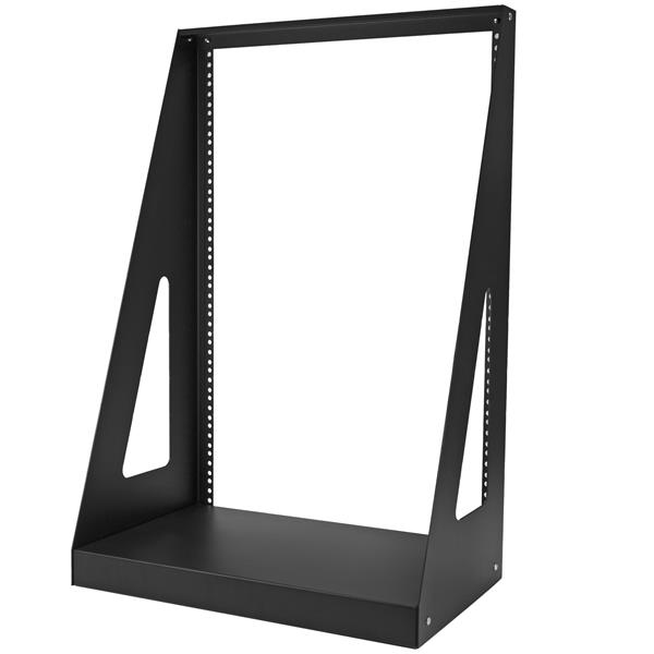 StarTech.com 2POSTRACK16 stativ 16U Fritstående reol Sort