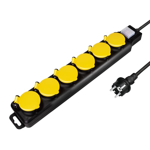 LogiLink LPS256 jatkojohto 1,5 m 6 AC-pistorasia(a) Ulkona Musta, Keltainen LogiLink LPS256 jatkojohto 1,5 m 6 AC-pistorasia(a) Ulkona Musta, Keltainen