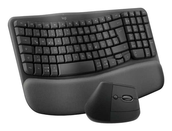 Logitech Wave Keys and Lift Combo tangentbord Mus inkluderad Universal Bluetooth QWERTZ tyska grafit