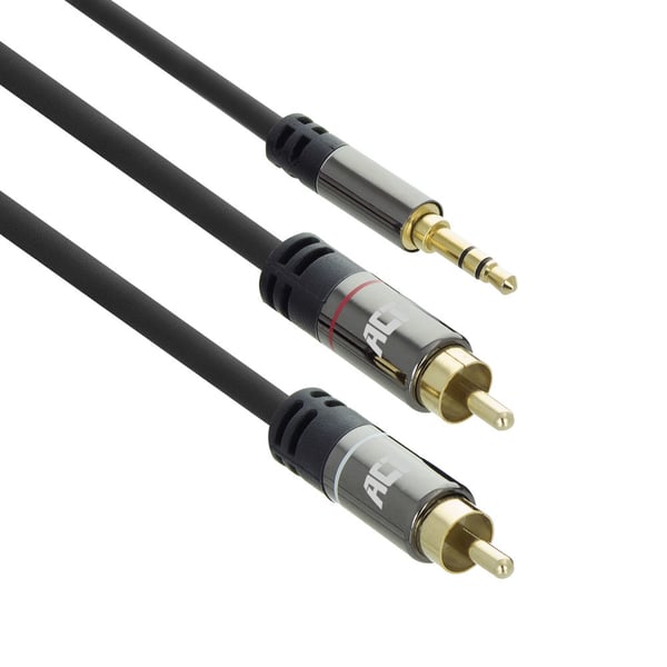 ACT AC3605 lydkabel 1,5 m 3.5mm 2 x RCA Sort