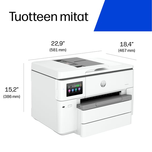 HP OfficeJet Pro 9730e Langaton All-in-One Väri Tulostin, Instant Ink; kaksipuolinen tulostus