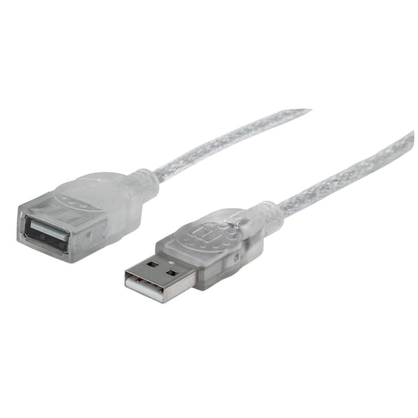 Manhattan 336314 USB-kabel USB 2.0 1,8 m USB A 0,48 Gbit/sek. Sølv