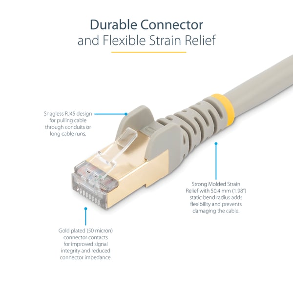 StarTech.com 7 m CAT6a -patch-kaapeli - harmaa - snagless RJ45 - patch-kaapeli - RJ-45 (uros)