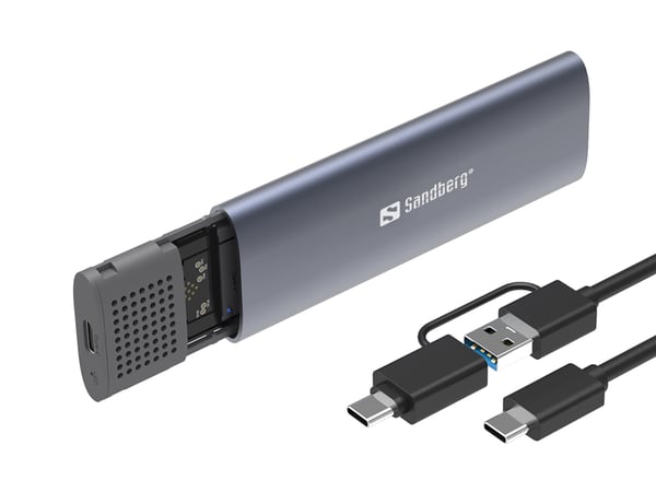 Sandberg 136-39 tallennusaseman kotelo SSD-kotelo Musta M.2