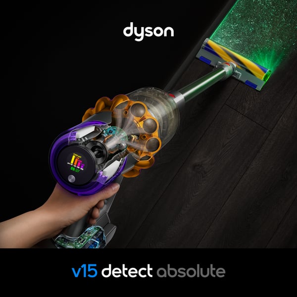 Dyson V15 Detect Absolute 2-in-1-varsi-imuri Akku Kuiva HEPA Pussiton 0,77 L Ruostumaton teräs
