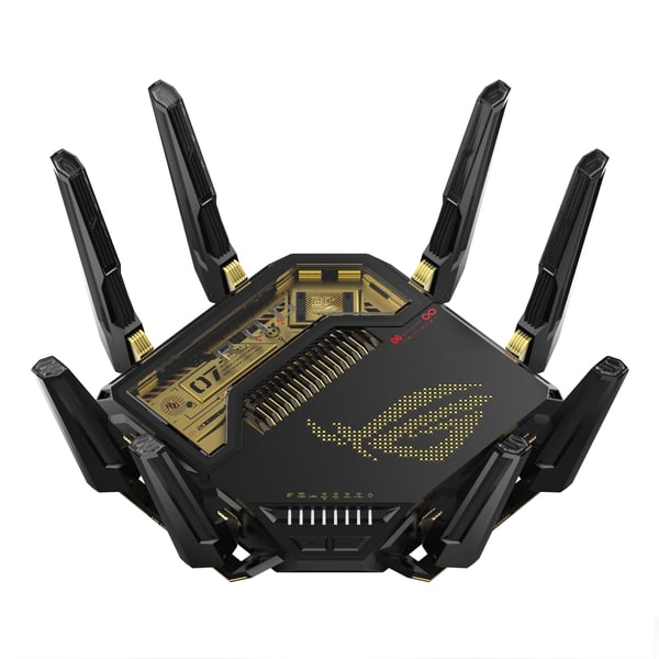 ASUS ROG Rapture GT-BE98 langaton reititin 10 Gigabit Ethernet Quad-band (2.4 GHz / 5 GHz-1 / 5 GHz-2 / 6 GHz) Musta