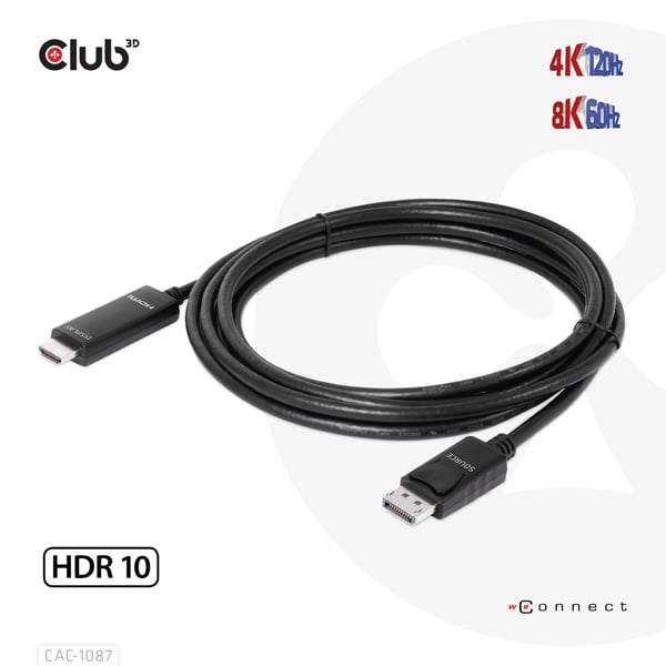 Club 3D Adapterkabel - DisplayPort hane till HDMI hane