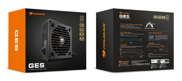 COUGAR GES 850 enhed til strømforsyning 850 W 20+4 pin ATX ATX Sort
