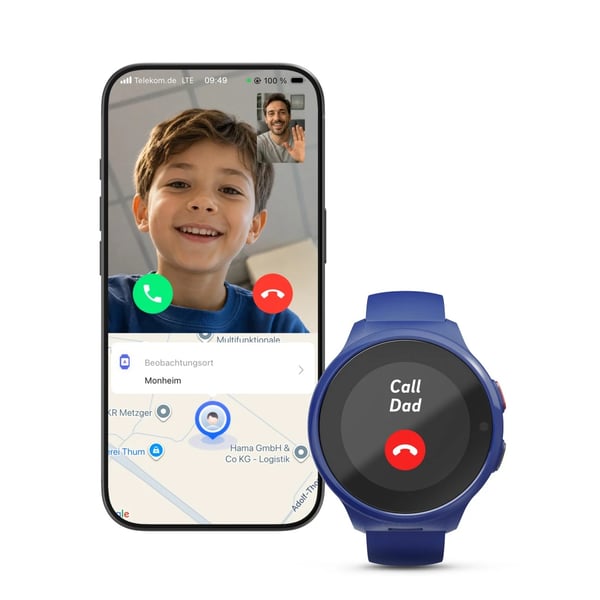Hama 00178672 Smartwatch og sportsur 3,02 cm (1.19") AMOLED Digital Berøringsskærm Blå GPS (satellit)