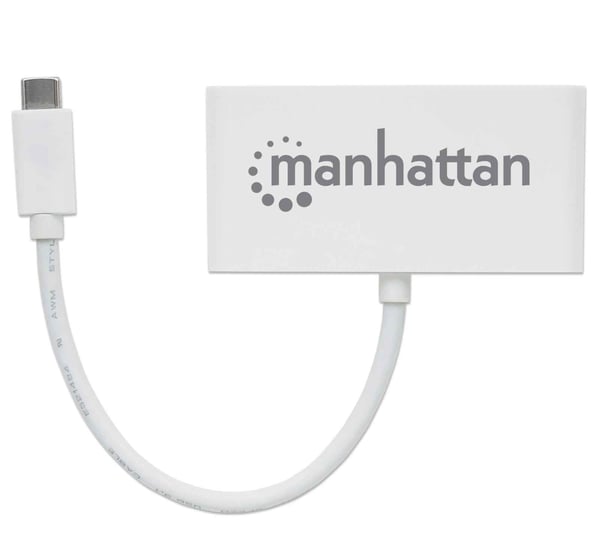 Manhattan 163552 interface hub USB 3.2 Gen 1 (3.1 Gen 1) Type-C 5000 Mbit/s Hvid