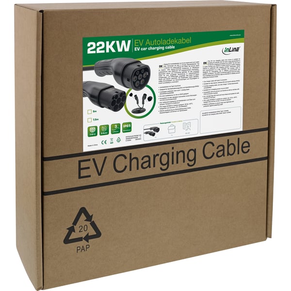 InLine 16282I laddkabel för elektriskt fordon Svart Typ 2 3 2,5 m
