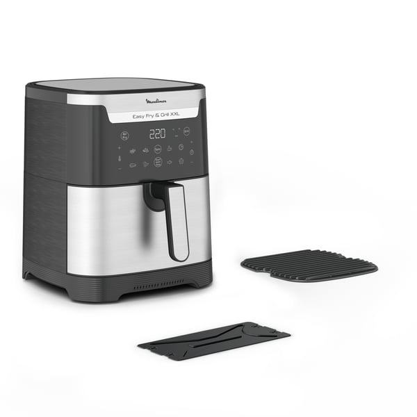 Moulinex Easy Fry & Grill XXL Enkelt 6,5 L Enkeltstående Varmluftsteger Sort, Rustfrit stål