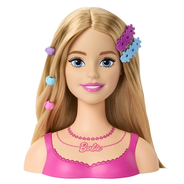 Barbie Barbie-stylinghoved, lyst hår med 20 stk. farverigt tilbehør