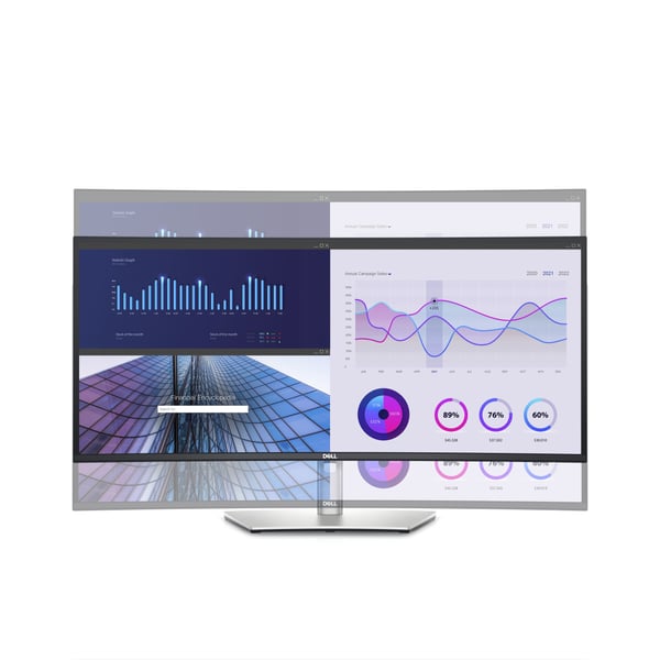 DELL UltraSharp U3423WE platta pc-skärmar 86,7 cm (34.1") 3440 x 1440 pixlar UltraWide Quad HD LCD Silver