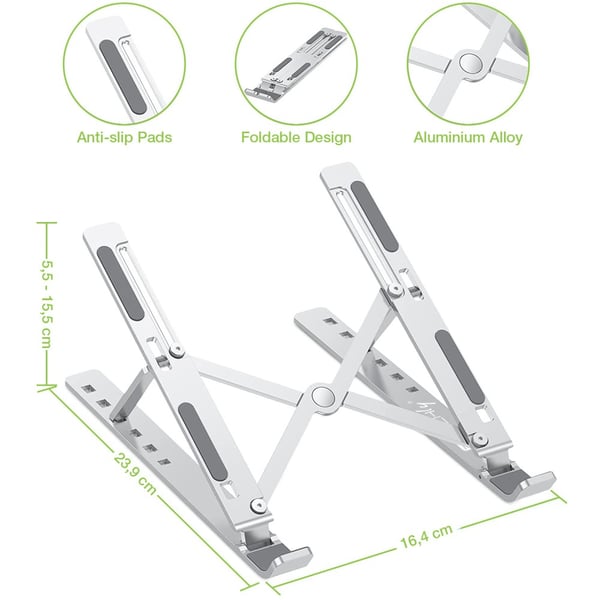 Techly ICA-TBL 134TY Ställ för bärbara datorer Ställ till bärbara datorer Silver 40,6 cm (16")